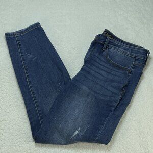 Judy Blue Womens Size 31 Blue Relaxed Fit Mid Rise Distressed Denim Jeans 31x26